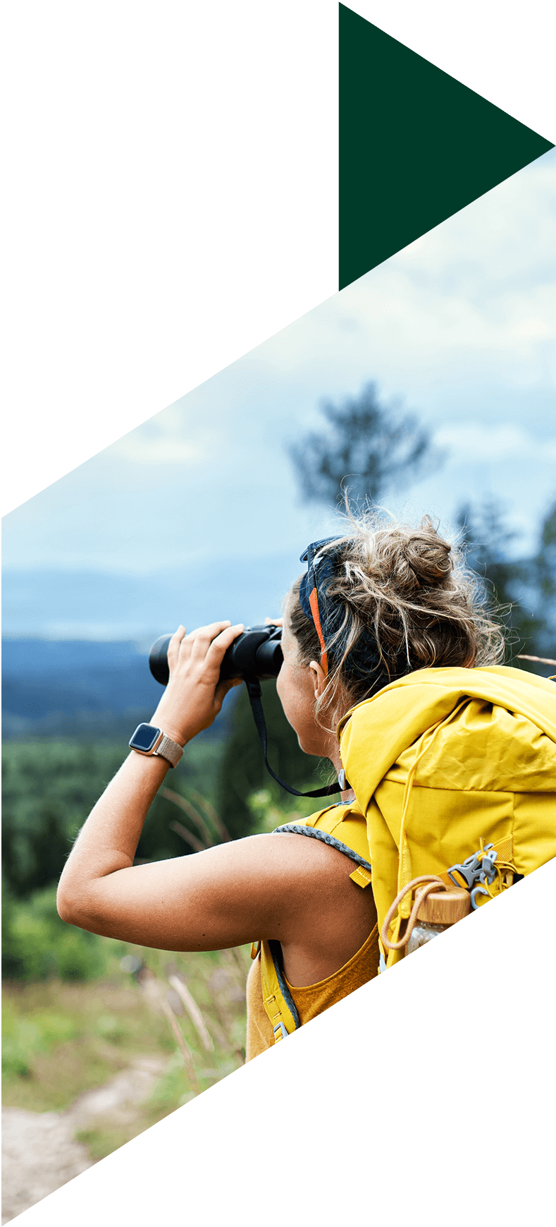 Image showing a woman looking through binoculars